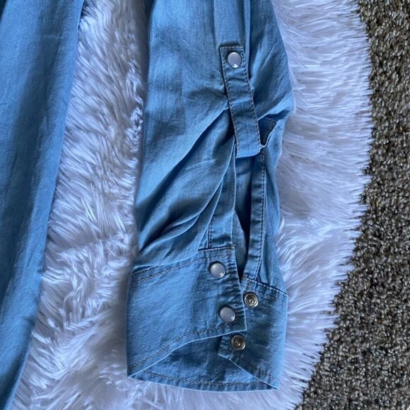 Motherhood Maternity Dress Pearl Snap Front Cotton Lyocell Blend Womens Small - Picture 4 of 7